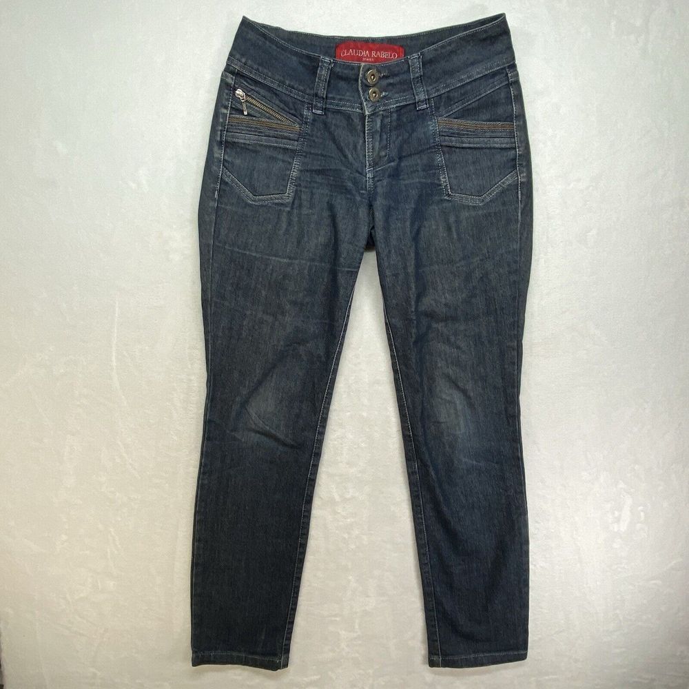Claudia Rabelo Jeans Womens 29x31.5 low rise dark wash Denim y2k - flaw